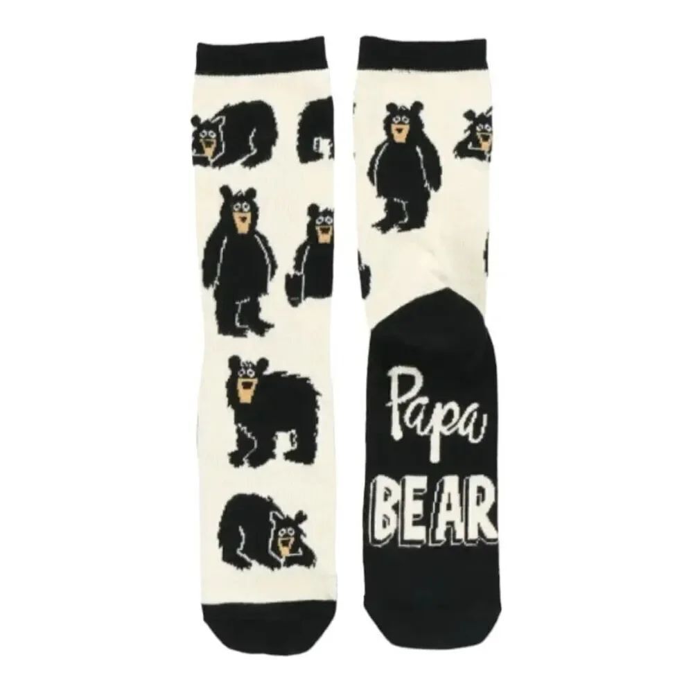 NWT Mens Lazy One Papa Bear Crew Socks - Sz 10-13